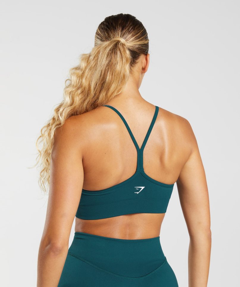 Staniki Sportowe Gymshark Sweat Seamless Damskie Turkusowe | PL 530RWM